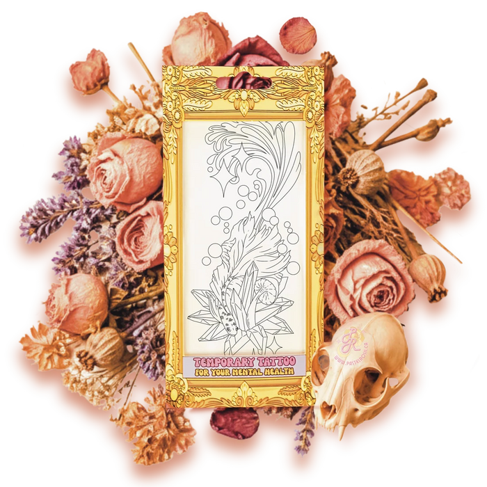 Mindful Ink: Colour-In Temporary Tattoo - Garden Below