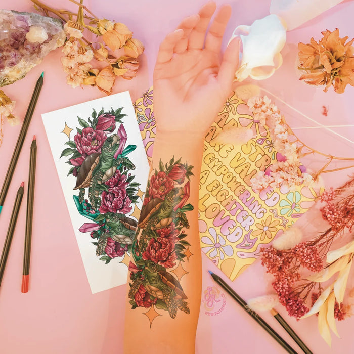 Mindful Ink: Colour-In Temporary Tattoo - Lush Depths