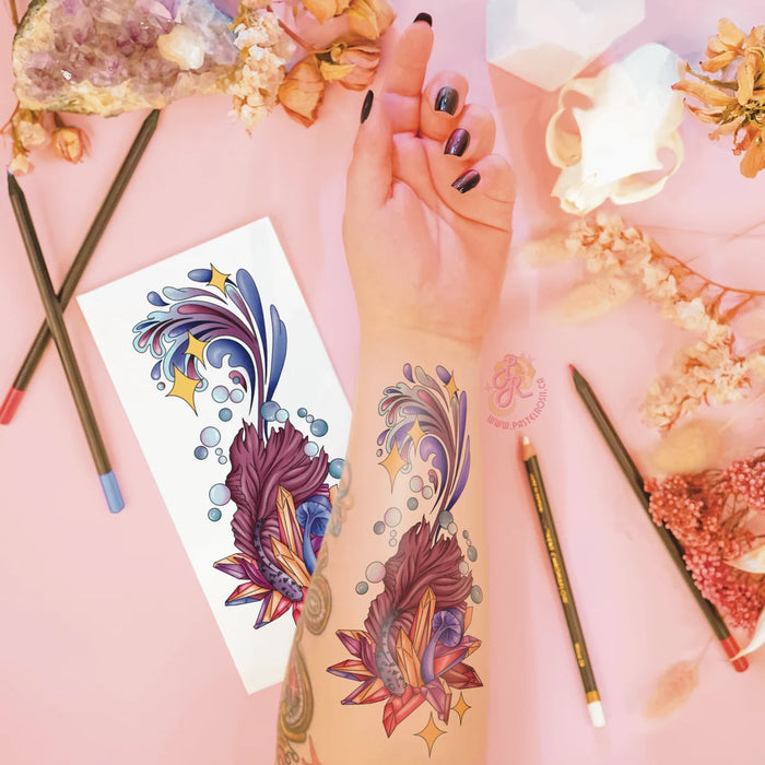 Mindful Ink: Colour-In Temporary Tattoo - Garden Below
