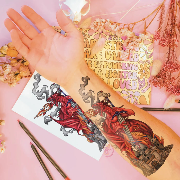 Mindful Ink: Colour-In Temporary Tattoo - Legends Awaken