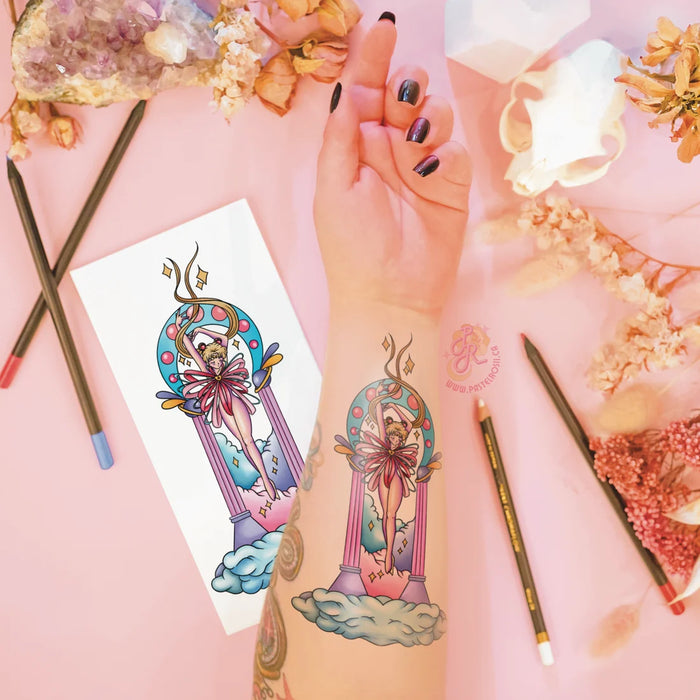 Mindful Ink: Colour-In Temporary Tattoo - Moon Princess