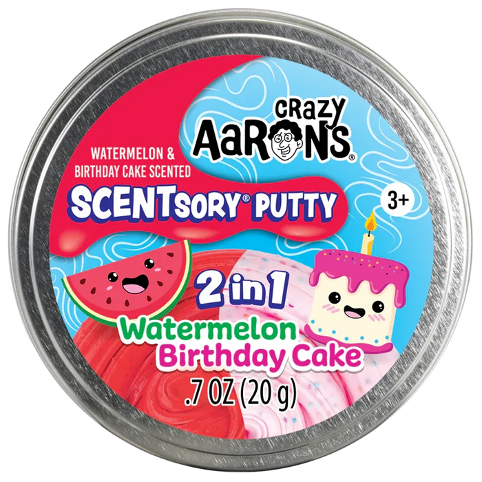 Crazy Aaron's Thinking Putty: SCENTsory® Duos - Watermelon/Birthday Cake