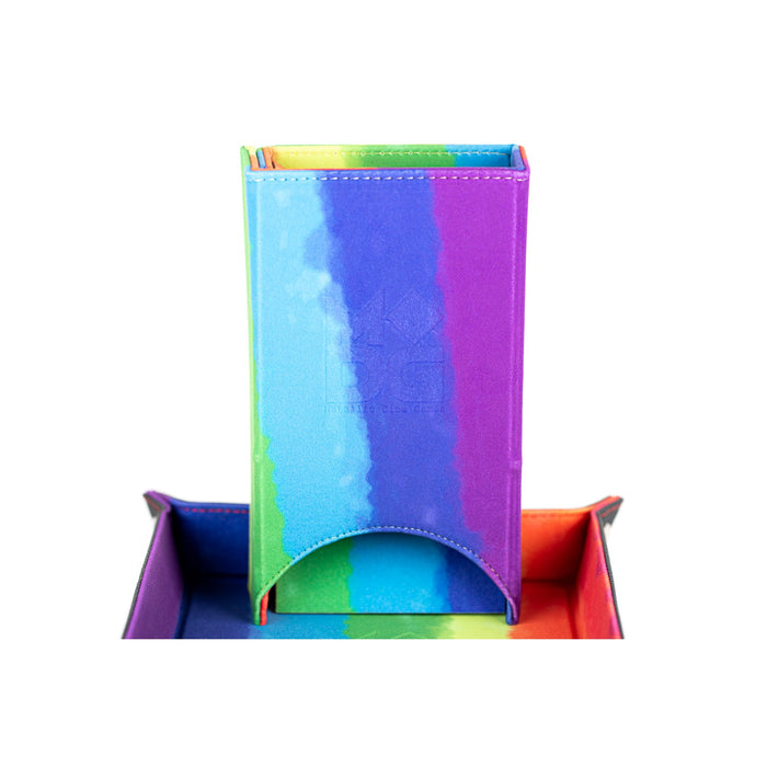 Fanroll Fold Up Dice Towers: Rainbow Watercolor