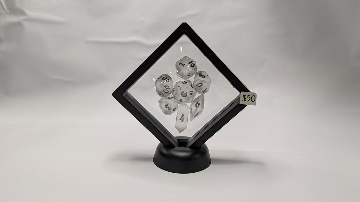 Dicetownn: Hand-crafted Sharp-Edge Resin Dice (Set of 7) - Spectre