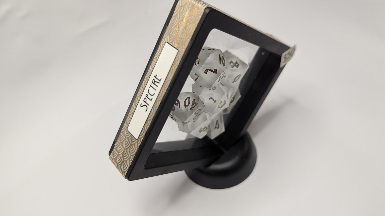 Dicetownn: Hand-crafted Sharp-Edge Resin Dice (Set of 7) - Spectre