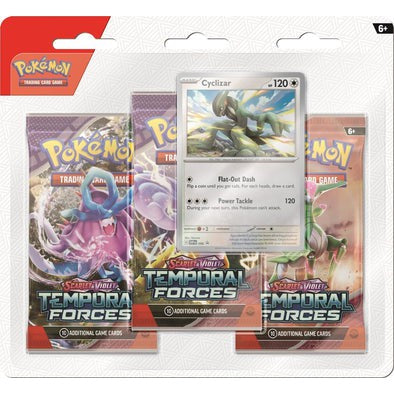 Pokemon Scarlet & Violet Temporal Forces: 3 Pack Blister - Cyclizar