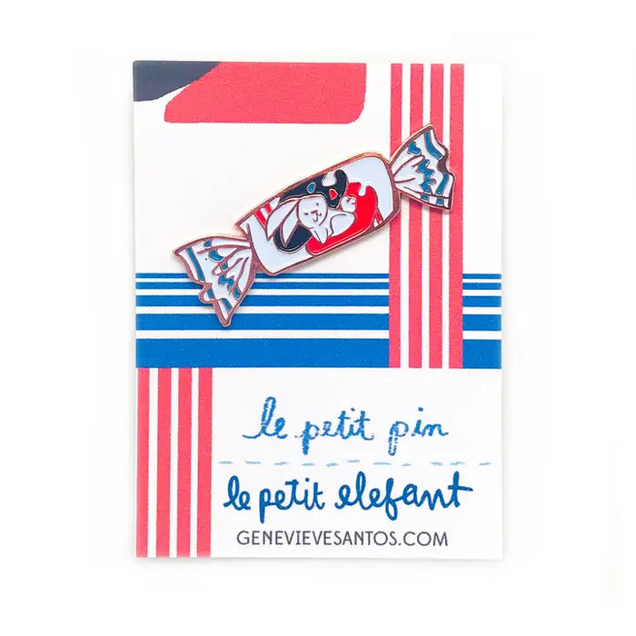 Le Petit Elefant: White Rabbit Candy Enamel Pin