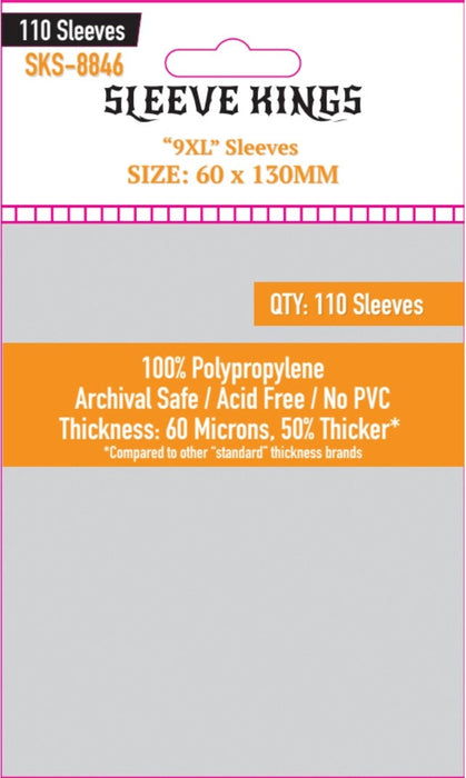 Sleeve Kings: "9XL" 60mm x 130mm, 110ct Clear