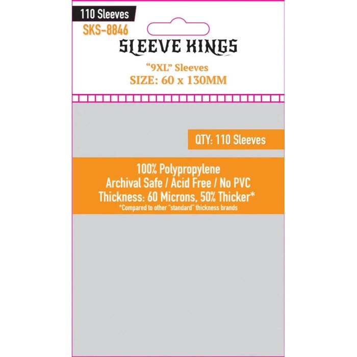Sleeve Kings: "9XL" 60mm x 130mm, 110ct Clear