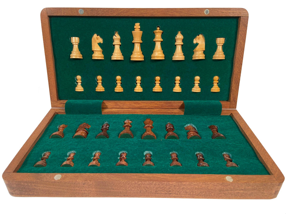 WE Games: 12" Travel Magnetic Wood Folding Chess Set