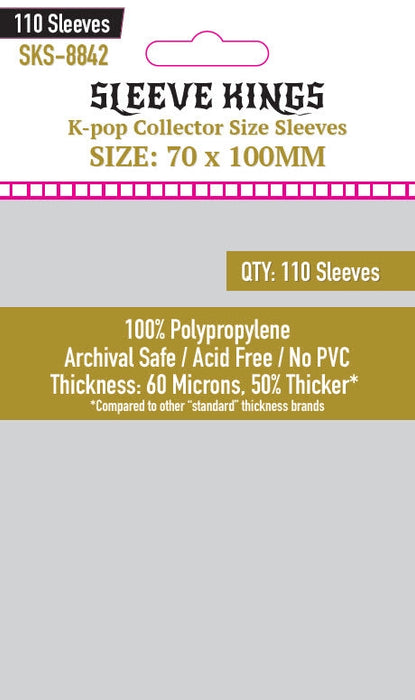 Sleeve Kings: Standard - K-Pop Collector 70mm x 110mm, 110ct Clear