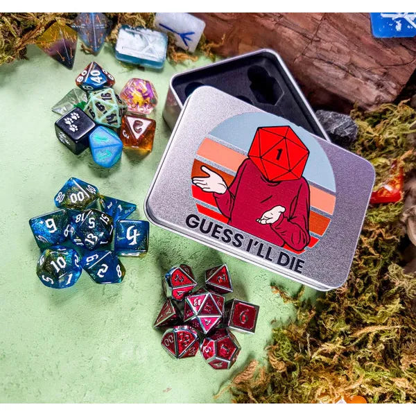 Mystery Dice Goblin: Guess I'll Die Dice Tin - Metal Dice