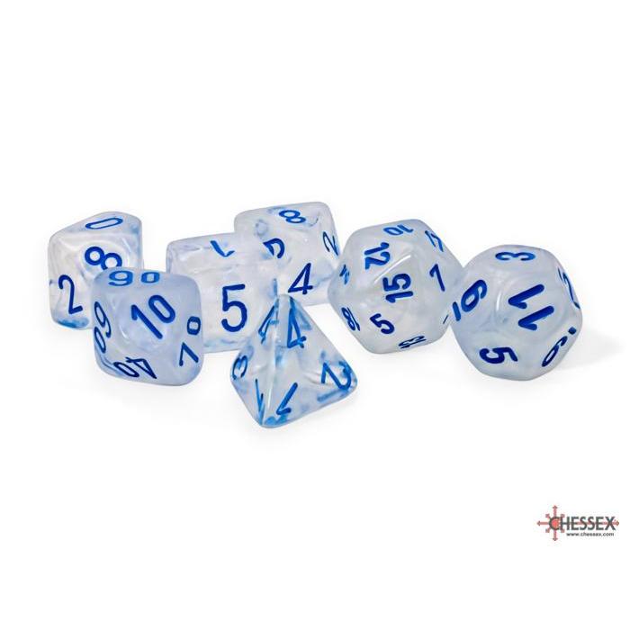 Chessex Mega-hedral 7-Die Set: Borealis - Icicle/Light Blue