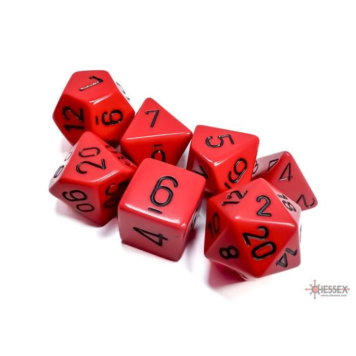 Opaque 7-Die Set: Opaque - Red/Black
