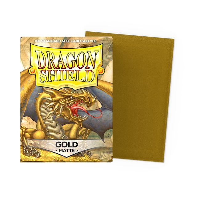 Dragon Shield Card Sleeves: Standard Size Matte, 100ct - Gold