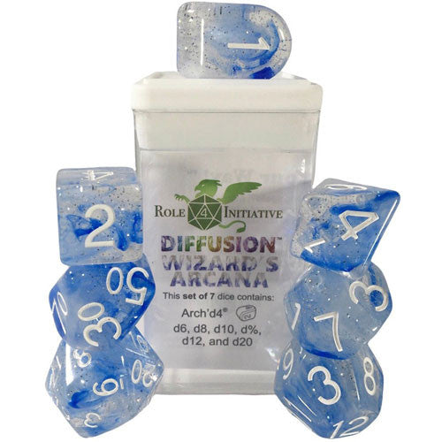 Classes & Creatures Set of 7 Dice with Arch'D4: Diffusion - Wizard's Arcana