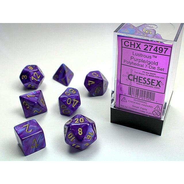 Chessex 7-Piece Sets: Lustrous Dice - Purple/Gold