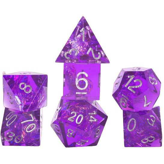 Sirus Dice 7-Piece Set: Sharp-Edged - Purple Fairy