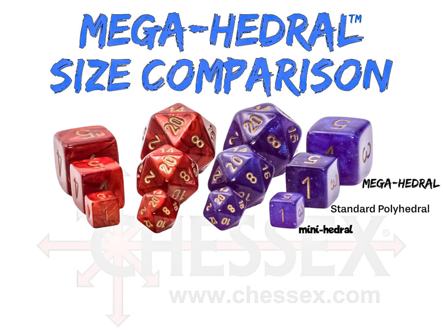 Chessex Mega-hedral 7-Die Set: Festival - Waterlily/White