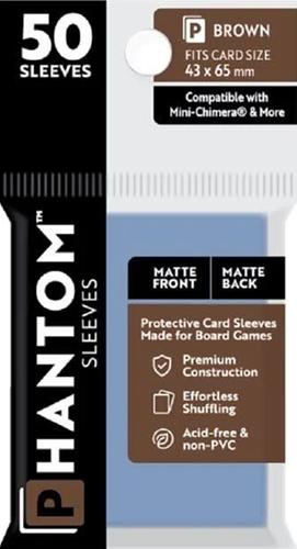 Phantom Sleeves: Brown Size 43mm x 65mm, 50ct - Matte