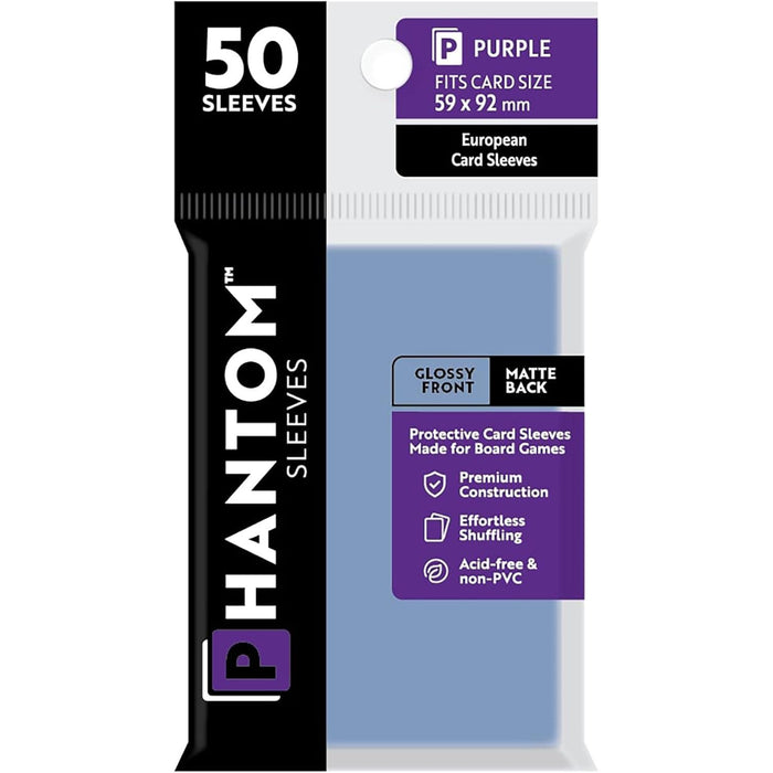 Phantom Sleeves: Purple Size 59mm x 92mm, 50ct - Gloss/Matte