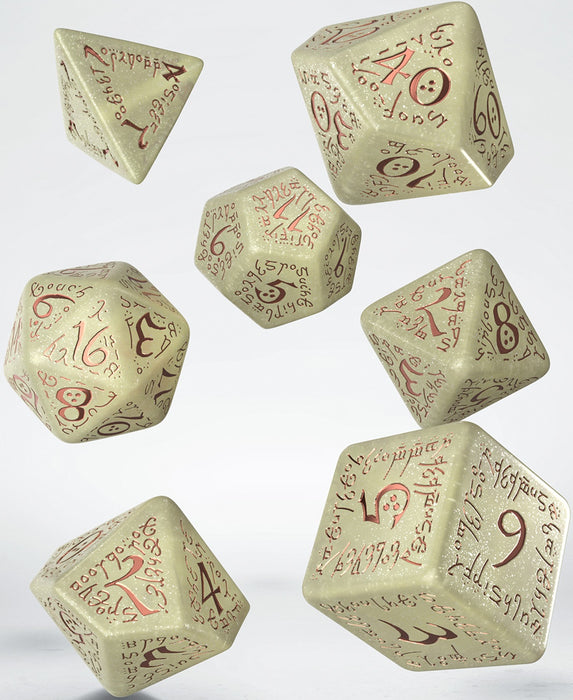 Q-Workshop Elvish Shimmering Jumbo Dice Set: Beige & Copper