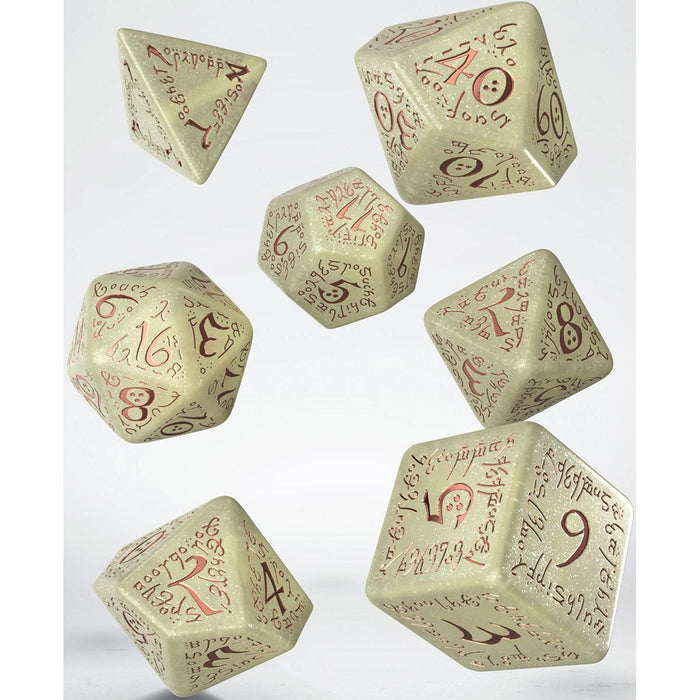 Q-Workshop Elvish Shimmering Jumbo Dice Set: Beige & Copper