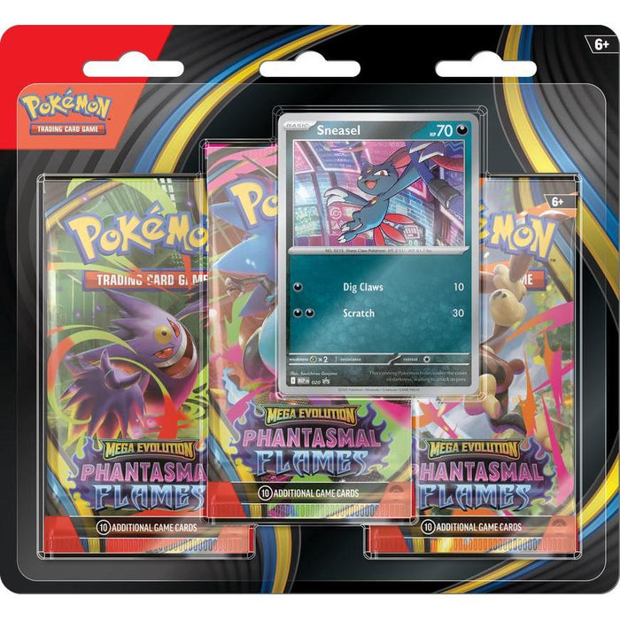 Pokemon Mega Evolution ME02 Phantasmal Flames: 3-Pack Blister - Sneasel