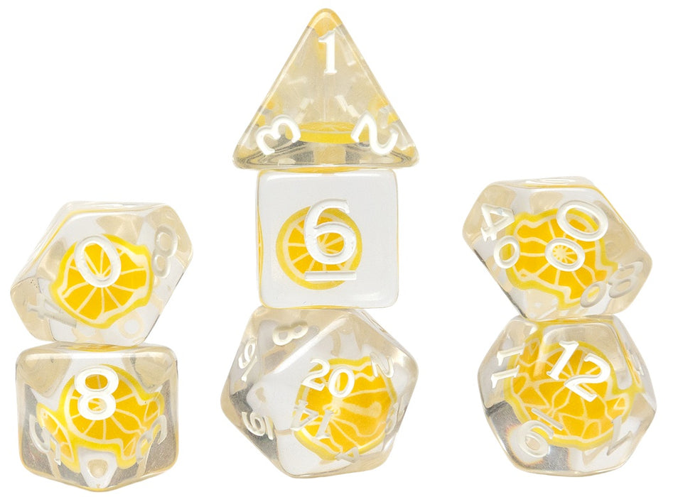 Sirus Dice 7-Piece Set: Fruit Slice - Lemon