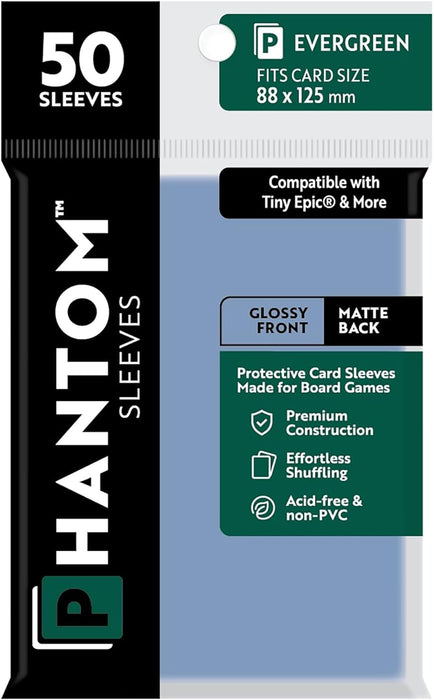 Phantom Sleeves: Evergreen Size 88mm x 125mm, 50ct - Gloss/Matte