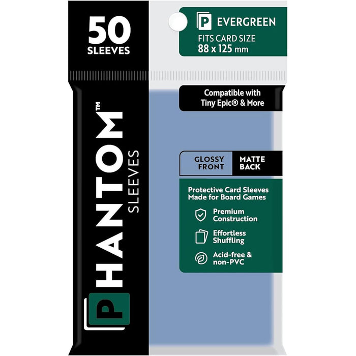 Phantom Sleeves: Evergreen Size 88mm x 125mm, 50ct - Gloss/Matte