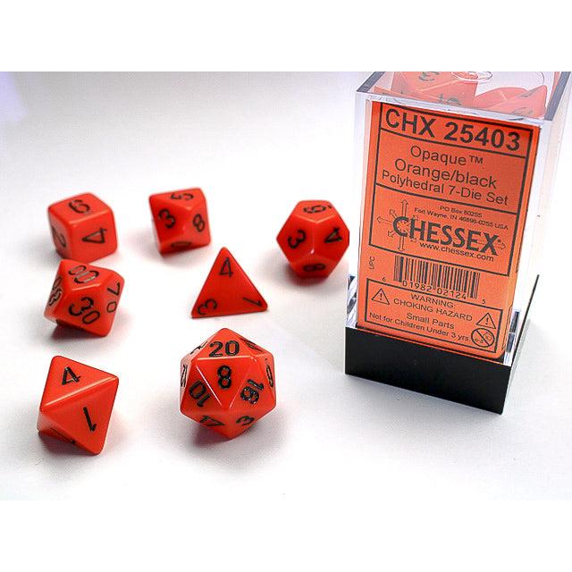 Opaque 7-Die Set: Opaque - Orange/Black