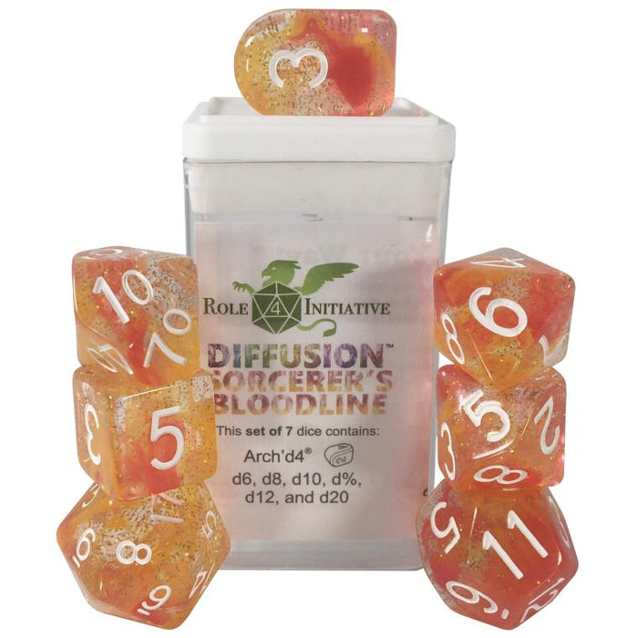 Classes & Creatures Set of 7 Dice with Arch'D4: Diffusion - Sorcerer's Bloodline