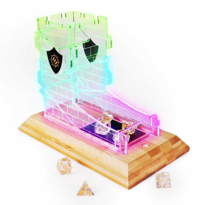 AP Enhance: Tabletop LED Dice Tower with 7-Die Clear Dice Set