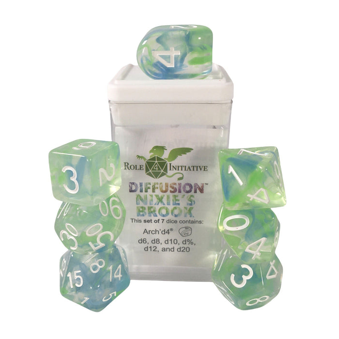 Classes & Creatures Set of 7 Dice with Arch'D4: Diffusion - Nixie's Brook