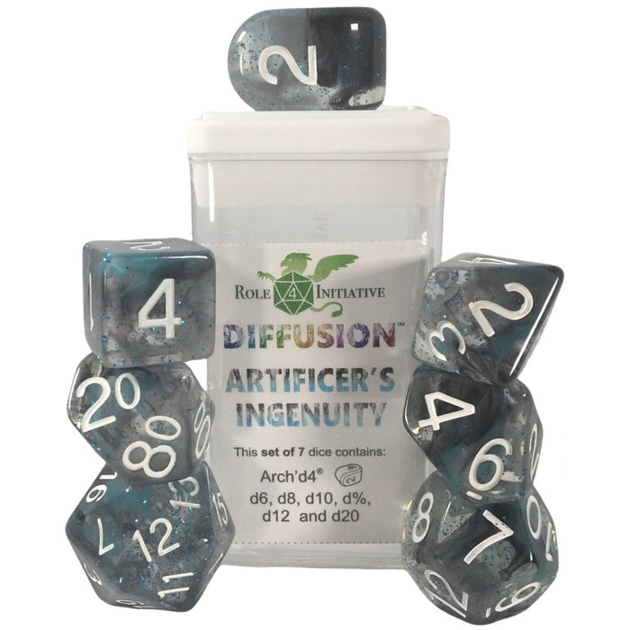 Classes & Creatures Set of 7 Dice with Arch'D4: Diffusion - Artificer's Ingenuity