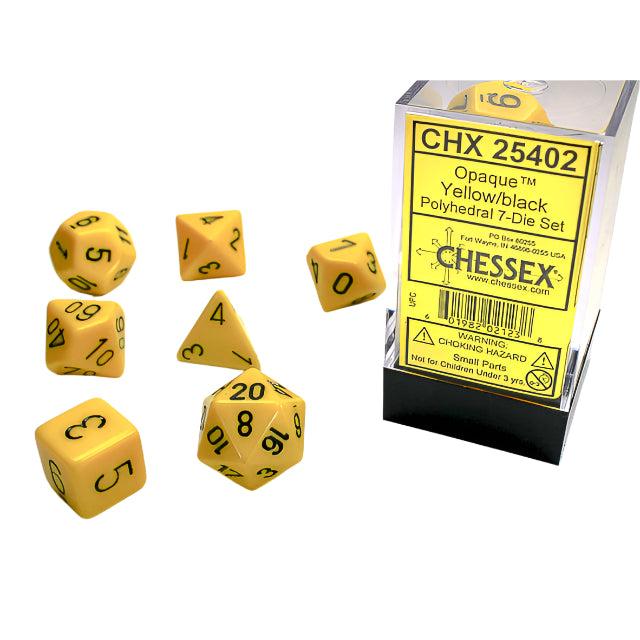 Opaque 7-Die Set: Opaque - Yellow/Black