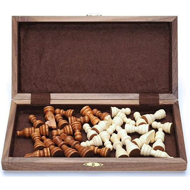 Chess Set: Folding Wood 11.5" Walnut