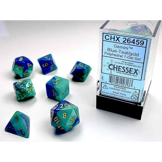 Chessex 7-Piece Sets: Gemini - Blue-Teal/Gold