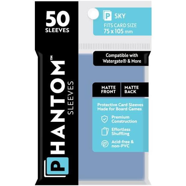 Phantom Sleeves: Sky Size 75mm x 105mm, 50ct - Matte/Matte