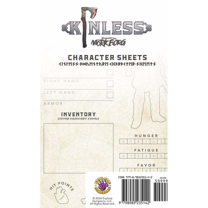 Kinless: Character Sheets (Mork Borg)