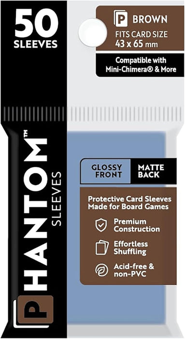 Phantom Sleeves: Brown Size 43mm x 65mm, 50ct - Gloss