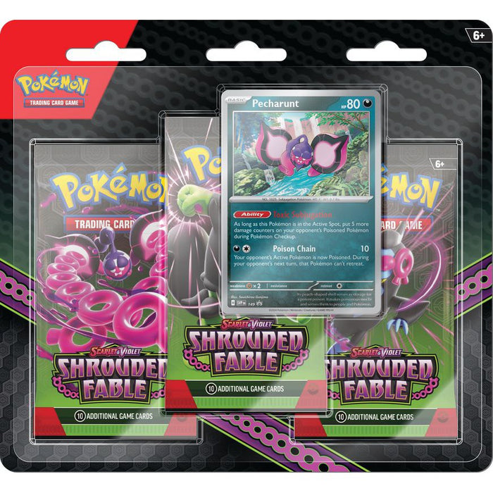 Pokemon Scarlet & Violet: SV6.5 Shrouded Fable 3 Pack Blister - Pecharunt