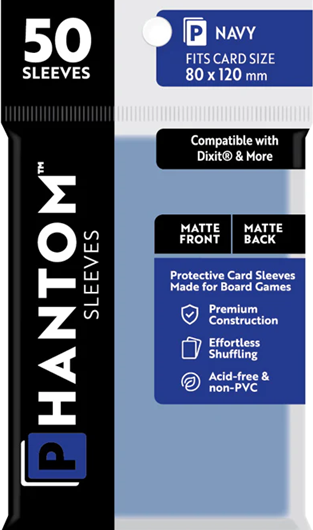 Phantom Sleeves: Navy Size 80mm x 120mm, 50ct - Matte/Matte