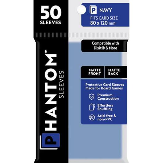 Phantom Sleeves: Navy Size 80mm x 120mm, 50ct - Matte/Matte