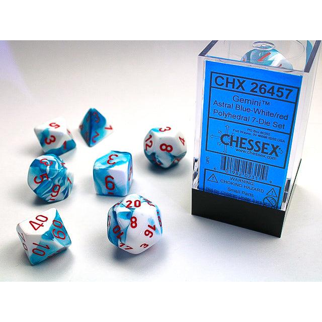 Chessex 7-Piece Sets: Gemini - Astral-Blue/Red