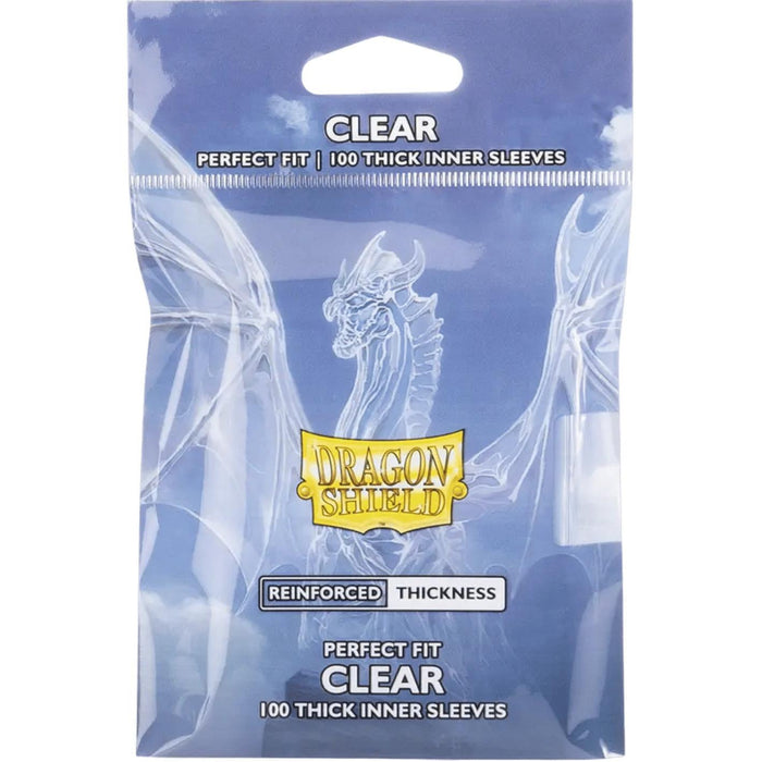 Dragon Shield: Reinforced Thickness Perfect Fit Card Sleeves - Standard Size, Thick Inner Clear 100ct