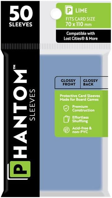 Phantom Sleeves: Lime Size 70mm x 110mm, 50ct - Gloss