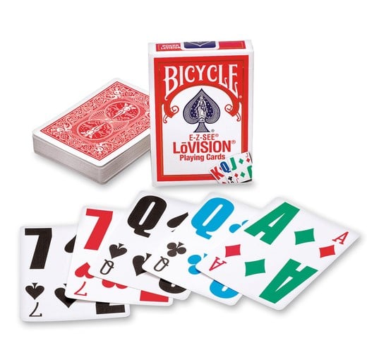 Bicycle Playing Cards: E-Z-See / Lo Vision Jumbo Index Playing Cards - Red Back