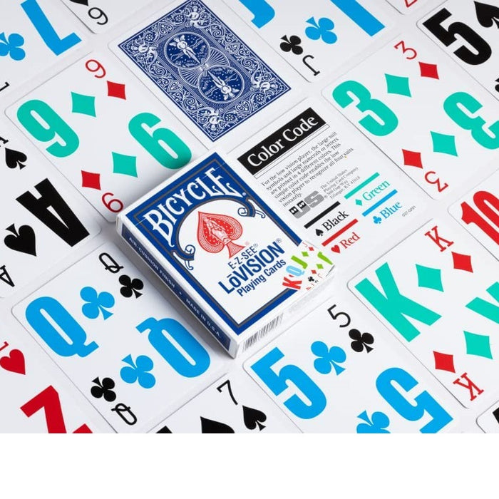 Bicycle Playing Cards: E-Z-See / Lo Vision Jumbo Index Playing Cards - Blue Back